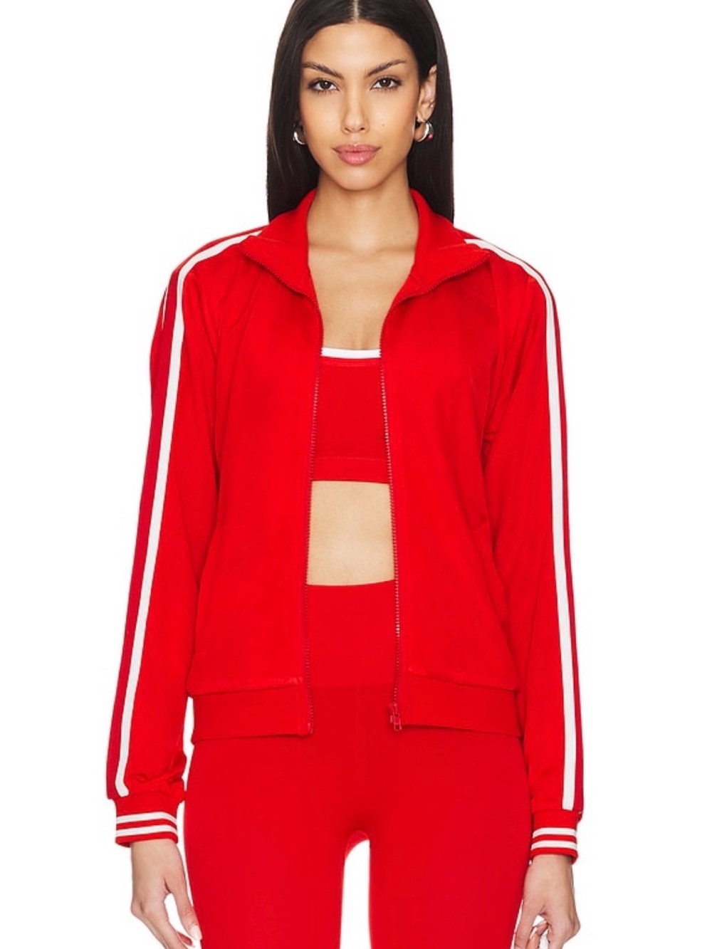 The Upside Anthropologie Red Striped Track Jacket Size M $190 NWT